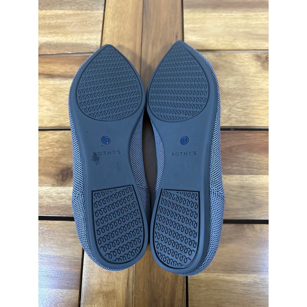 Rothy’s The Point Flats Women’s 10.5 Gray Blue Trim Washable Knit - Picture 6 of 8